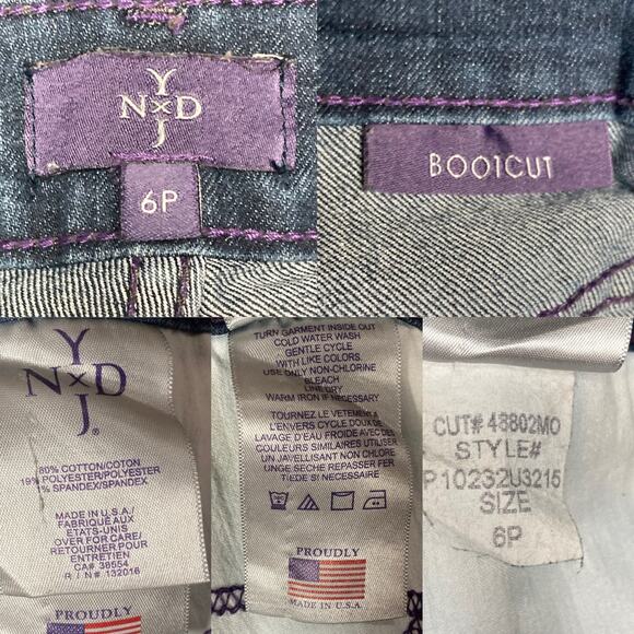 NYJD Women's Bootcut Jeans Embroidered Accent Pockets Blue Dark Wash Stretch 6P - Picture 6 of 16